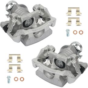 KUSATEC 18B4893 18B4892 Rear Disc Brake Caliper with Bracket fit for Chevy Cobalt 05-08/HHR 08-10/Malibu 04-12; Pontiac G5 07-09/G6 05-10/Pursuit 06; Saturn Aura 07-09/Ion 04-07, Both Driver Passenger