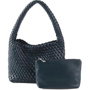 اليدوية حقيبة من القماش المرأة حقائب كتف نباتي حقيبة تسوق جلدية مع المحافظ المنسوجة حمل حقيبة حقيبة كتف حقيبة تحت الإبط in Kuwait