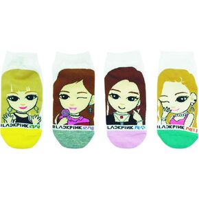 Women K-POP Character Ankle Socks-4 Pairs SET