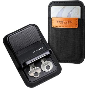 PUNCUBE Minimal Wallet 3.0 - Sleek, Functional Genuine Leather Wallet with Key Holder and AirTag Integration - Stay Organized and Connected (Key holder)