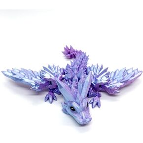 Laser Dreamy 3D Printed Dragon with Wings, Baby 3D Printed Dragons Table Flexible Wing Articulated Fidget Crystal Dragon Decors Home Office School Decoration in Saudi Arabia
