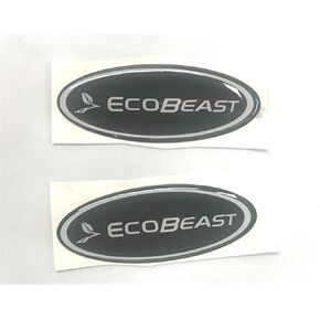 F-57E 2X ECOBEAST Steering Wheel Logo Emblem Badge Overlay Decal for Ford F-150 F-250 F-350 (0.875in x 2.25in) (ECOBEAST)