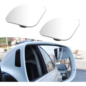 2 PCS Car Blind Spot Mirror, 1.96" x 1.96" Sector-shaped Frameless Convex Wide-angle Glass Reversing Assist Mirror, Self-adhesive Modification Accessories, for Cars, SUVs, Trucks (Transparent)