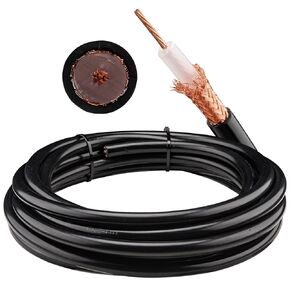 RG213 Coaxial Cable 33Ft/10Meters Low Loss RG213 Coax Cable 50Ohms RG213 Cable Bare Copper Braid Shielding for UHF Connector/Ham/GPS/RF Radio/Antenna and so on