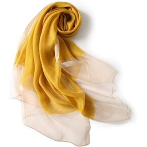 HURESON Lightweight Silk Scarf Shawl Elegant Soft Shawls and Wraps for Evening Dresses Yellow glitter Scarves for Women for All Seasons