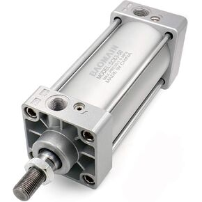 Baomain Pneumatic Air Cylinder SC 63 X 50 PT3/8, Bore: 2 1/2 inch, Stroke: 2 inch, Screwed Piston Rod Dual Action