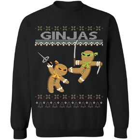 ALLNTRENDS Ginjas Gingerbread Ninjas Xmas Funny Ugly Christmas Sweatshirt