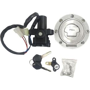 RAYANA Ignition Switch+Gas Fuel Tank Cap+Seat Lock+Keys Compatible For Yamaha MT03 MT09 YZF R1 R6 Fz6 FZ07 FZ8 XJ6 FJ09 FJ13 FZ1 FZ10 FJR1300,Ignition Switch Fuel Gas Cap Cover Seat Lock Key Set
