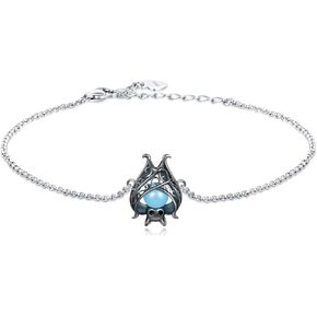 Cute Bat Bracelet Sterling Silver Glowing in The Dark Animal Bracelet Little Witchy Vampire Halloween Jewelry Gift for Women