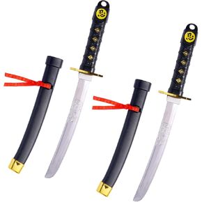 2 Pcs Plastic Samurai Sword Ninja Sword Deadpool Swords Katana Sword Toy Halloween Costume Accessories for Boys, 15.7'' Length