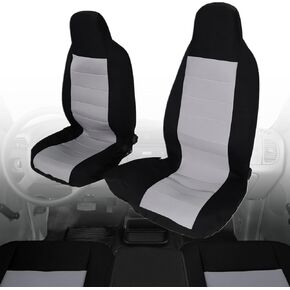 NLQR 2004-2012 Front High Back Bench Seat Covers for Ford Ranger Pickup 60/40 High Back Bench Seat Cover, Without Console 2Pcs Universal Fit Seat Covers Cloth
