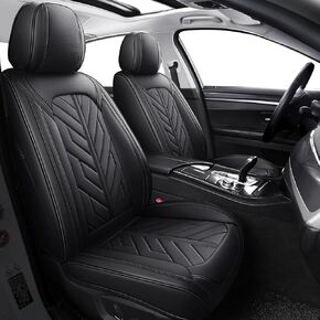 Tomatoman Front Seat Covers Compatible with Toyota Corolla Camry Civic Chevy Cobalt Cruze Equinox Lmpala Malibu Prizm Sonic Universal Fits Car Cushions(2PCS Front/Black-Blue)