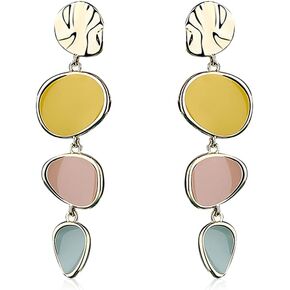 Elegant Bohemian Pearl Dangle Earring for Women Irregular Colorful Oil Baroque Design Culture Style AAAA Cubic Zirconia 14K Gold Pearl Earring Gift for Women