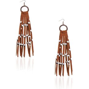 Rustic Couture's Dangle Tassal Earrings for Women Cowgirl Western Fringe Earrings Statement Country Jewelry