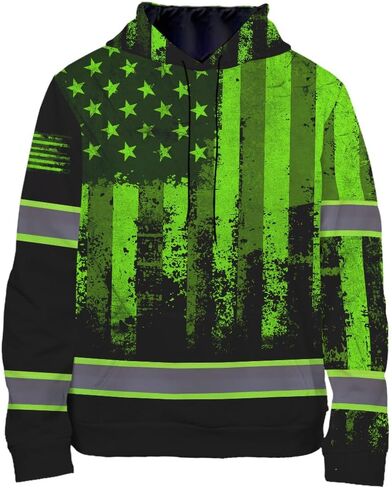 Maddly High Visibility US Flag Collection Safety Workwear Custom Name For Workers, Runners, Truckers, Patriotic in Saudi Arabia