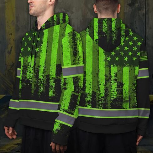 Maddly High Visibility US Flag Collection Safety Workwear Custom Name For Workers, Runners, Truckers, Patriotic in Saudi Arabia