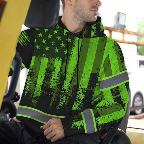 Maddly High Visibility US Flag Collection Safety Workwear Custom Name For Workers, Runners, Truckers, Patriotic in Saudi Arabia