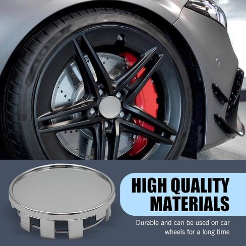 4 PCS Car Modified Hub Center Caps, Steel Rim Snap-On Hub Center Caps, Replaceable 2.12 in Outer Diameter x 1.96 in Inner Diameter ABS Car Accessories (Silver) in Saudi Arabia