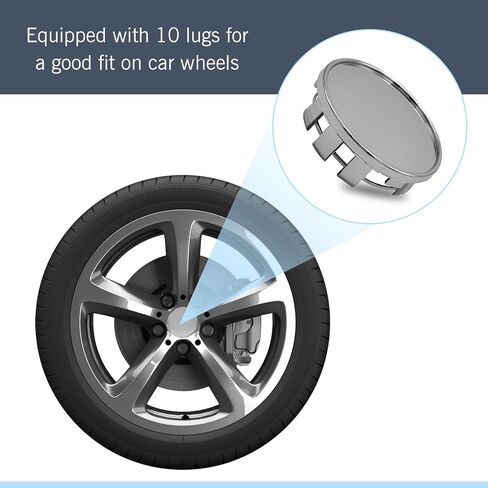 4 PCS Car Modified Hub Center Caps, Steel Rim Snap-On Hub Center Caps, Replaceable 2.12 in Outer Diameter x 1.96 in Inner Diameter ABS Car Accessories (Silver) in Saudi Arabia