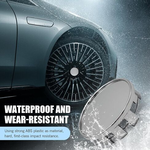 4 PCS Car Modified Hub Center Caps, Steel Rim Snap-On Hub Center Caps, Replaceable 2.12 in Outer Diameter x 1.96 in Inner Diameter ABS Car Accessories (Silver) in Saudi Arabia