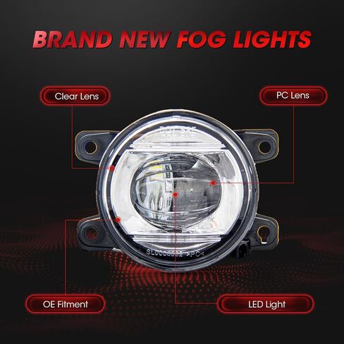 New Version LED Fog Light Compatible With Honda Civic 2013-2021 / Honda Fit 2015-2020/ Honda HR-V 2019-2020/ Honda Accord 2013-2015 LED Fog Lamps(Black) in Saudi Arabia