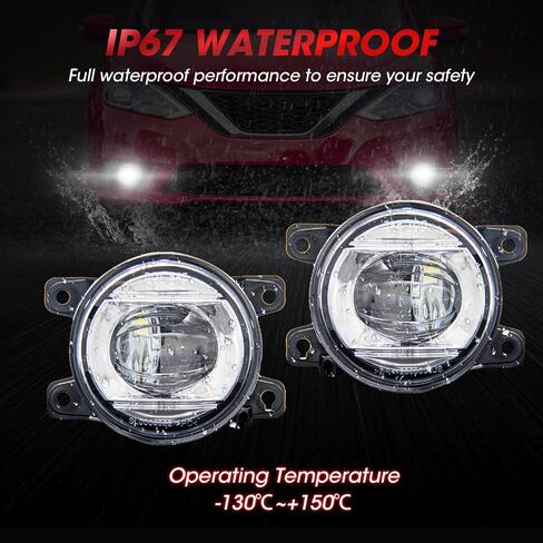 New Version LED Fog Light Compatible With Honda Civic 2013-2021 / Honda Fit 2015-2020/ Honda HR-V 2019-2020/ Honda Accord 2013-2015 LED Fog Lamps(Black) in Saudi Arabia