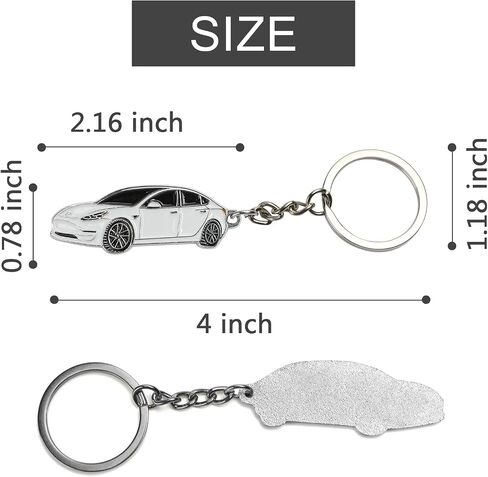 Keychain Compatible with Tesla Model 3 Key Card Holder Decoration Zinc Alloy Key Chain Model Key Fob Cover Decorate in Saudi Arabia