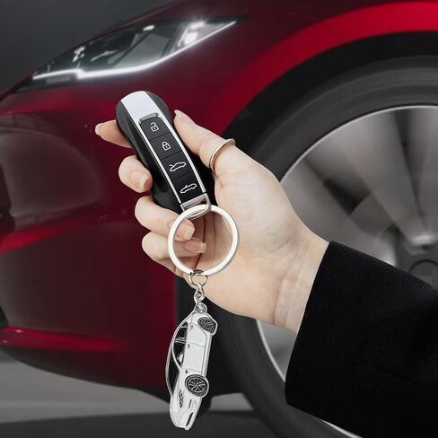 Keychain Compatible with Tesla Model 3 Key Card Holder Decoration Zinc Alloy Key Chain Model Key Fob Cover Decorate in Saudi Arabia