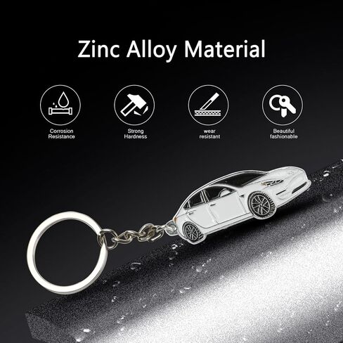 Keychain Compatible with Tesla Model 3 Key Card Holder Decoration Zinc Alloy Key Chain Model Key Fob Cover Decorate in Saudi Arabia