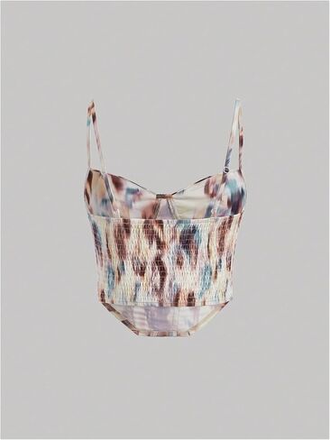 SHENHE Women's Sexy Floral Corset Top Tie Dye Bustier Dressy Crop Tops Backless Concert Top in Saudi Arabia