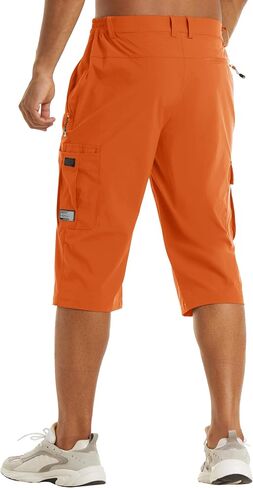 TACVASEN Men's Capri Pants Long Shorts Below Knee Cargo Shorts 3/4 Hiking Lightweight Quick Dry with Pockets for Workout in Saudi Arabia