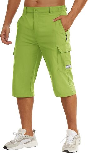 TACVASEN Men's Capri Pants Long Shorts Below Knee Cargo Shorts 3/4 Hiking Lightweight Quick Dry with Pockets for Workout in Saudi Arabia