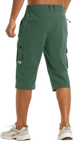 TACVASEN Men's Capri Pants Long Shorts Below Knee Cargo Shorts 3/4 Hiking Lightweight Quick Dry with Pockets for Workout in Saudi Arabia