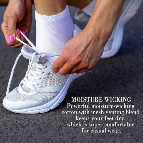 CHARMKING 6 Pairs Crew Socks for Women Soft Cotton Bootie Socks Moisture-wicking Casual Socks Non Slip Above Ankle in Kuwait