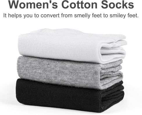 CHARMKING 6 Pairs Crew Socks for Women Soft Cotton Bootie Socks Moisture-wicking Casual Socks Non Slip Above Ankle in Kuwait