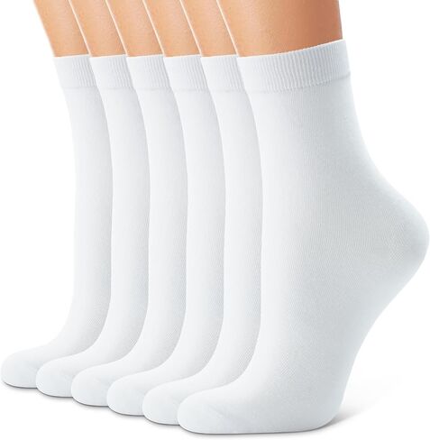 CHARMKING 6 Pairs Crew Socks for Women Soft Cotton Bootie Socks Moisture-wicking Casual Socks Non Slip Above Ankle in Kuwait