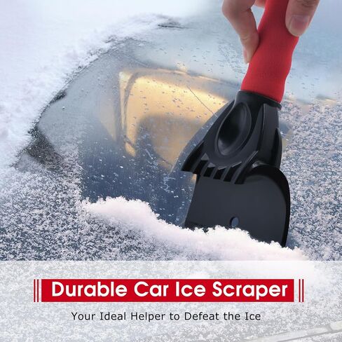 CHANGE MOORE Ice Scrapers for Car Windshield 2 Pack, Snow Brush Scrapers Car Window Frost Removal with Foam Handle, Windshield Frost Scraper for Car Truck SUV Window and Windshield (Red + Black) in Saudi Arabia