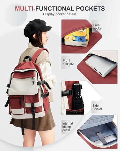 winspansy Small Beige Backpack for College,Waterproof Travel Canvas Carry on Backpack for Women Men,Lightweight Casual Bookbag Backpacks Rucksack Mochila de Viaje in Saudi Arabia