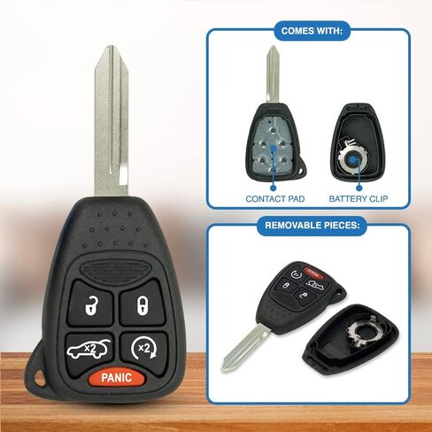 Keyless2Go Replacement for 5 Button Remote Key Shell Chrysler Jeep Dodge OHT692427AA- 2 Pack in Saudi Arabia
