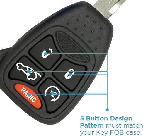 Keyless2Go Replacement for 5 Button Remote Key Shell Chrysler Jeep Dodge OHT692427AA- 2 Pack in Saudi Arabia
