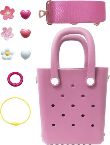 Rubber Beach Bag with Strap, Bitty EVA Tote Bag with 6 Charms in Saudi Arabia