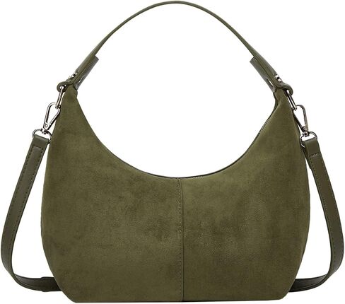 Suede Crescent Bag Women 2024 Retro Suede Slouchy Bag Fall Work Handbag Shoulder Bag Slouchy Tote Underarm Purse in Kuwait