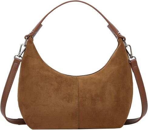 Suede Crescent Bag Women 2024 Retro Suede Slouchy Bag Fall Work Handbag Shoulder Bag Slouchy Tote Underarm Purse in Kuwait