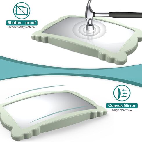 Shatterproof Baby Car Mirror for Backseat: Adjustable Car Seat Mirror for Baby Rear Facing Easy Install on Headrest - Stability Crystal Clear Wide View for Newborn Infants Toddlers in Saudi Arabia