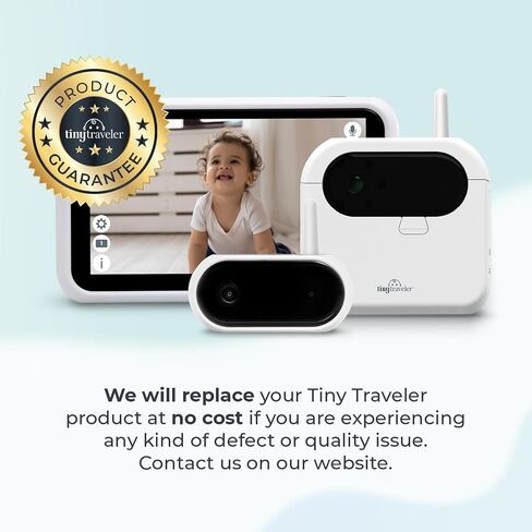 شاشة مراقبة الأطفال اللاسلكية الذكية Tiny Traveler Ai (TT006B) - تنبيهات السلامة التي تعمل بالذكاء الاصطناعي: اكتشاف البكاء/الضحك/الوقوف، سياج افتراضي، رؤية ليلية طويلة المدى 1000 قدم - ضوء ليلي - أسود in Kuwait