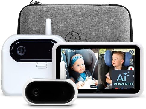شاشة مراقبة الأطفال اللاسلكية الذكية Tiny Traveler Ai (TT006B) - تنبيهات السلامة التي تعمل بالذكاء الاصطناعي: اكتشاف البكاء/الضحك/الوقوف، سياج افتراضي، رؤية ليلية طويلة المدى 1000 قدم - ضوء ليلي - أسود in Kuwait