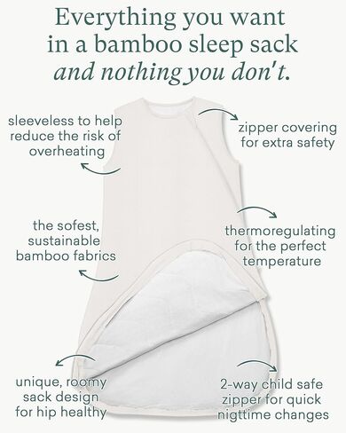 Supersoft Sleep Sack 1.0 TOG, Premium Bamboo Viscose Toddler Sleeping Bag, 2-Way Safe Zipper Sleepsacks 2-4T (Blush) in Kuwait