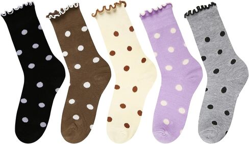 Benefeet Sox Womens Cute Socks Ruffle Socks Cotton Fashion Socks for Women Crew Turn Cuff Socks Funny Cool Summer Socks in Kuwait