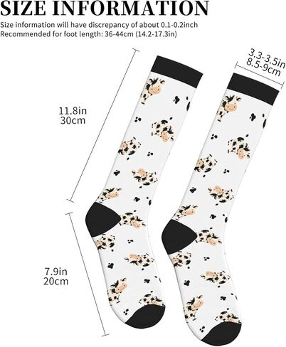 Cute Cow Compression Socks For Women & Men, Knee-High Support Circulation Socks For Running, Travel, Athletic in Saudi Arabia