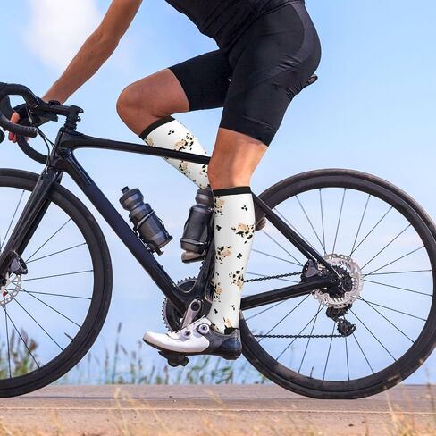 Cute Cow Compression Socks For Women & Men, Knee-High Support Circulation Socks For Running, Travel, Athletic in Saudi Arabia